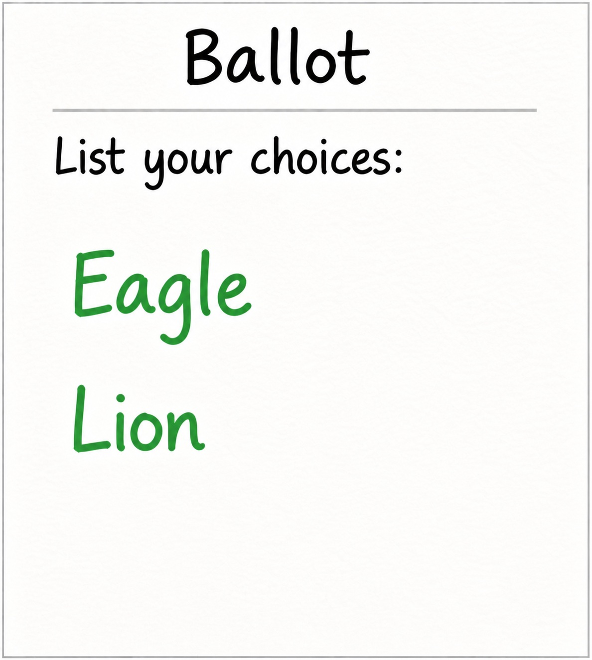 Avian ballot