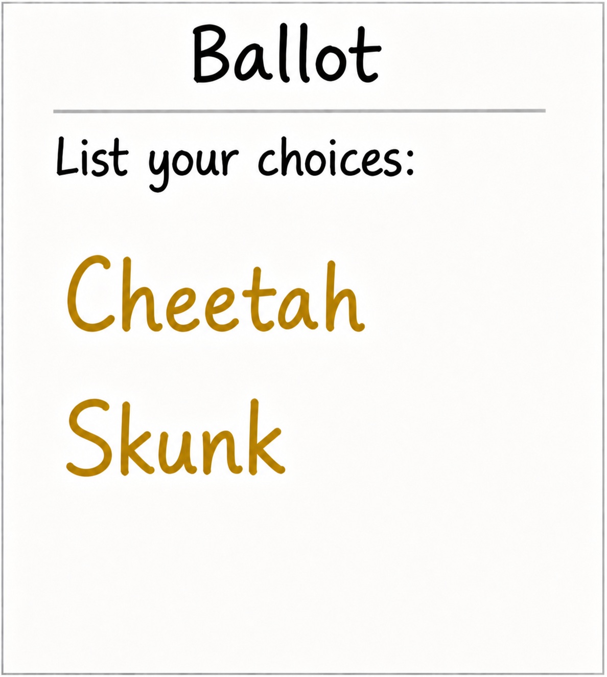 Modified plains ballot