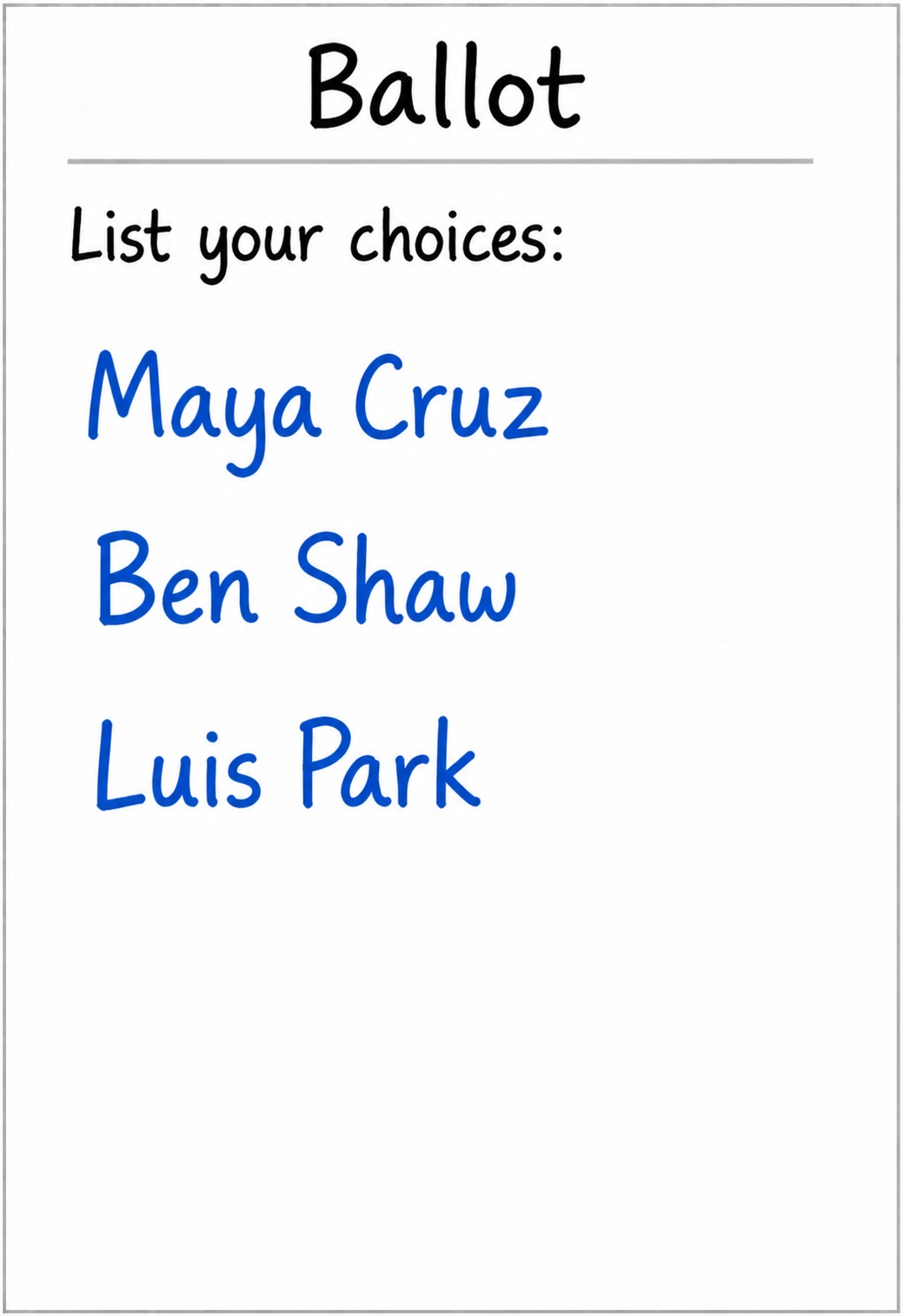 List ballot example