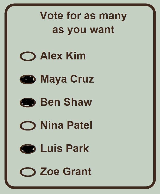 Approval ballot example