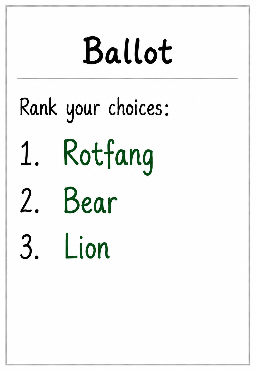 Deepwood Foresters ballot