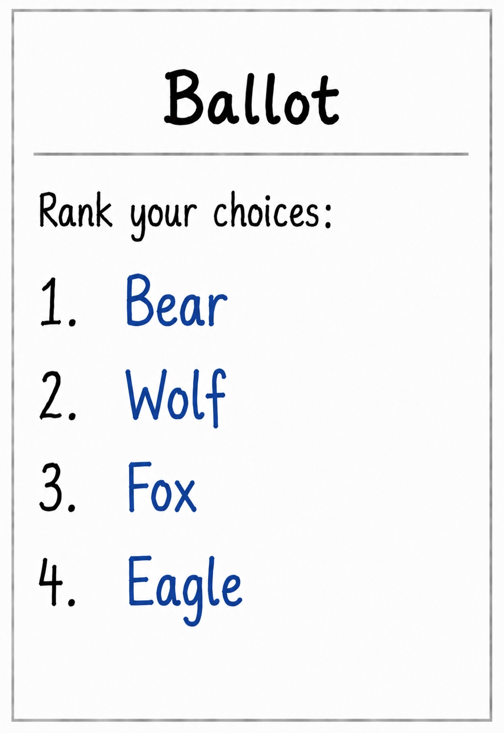 Bear ballot