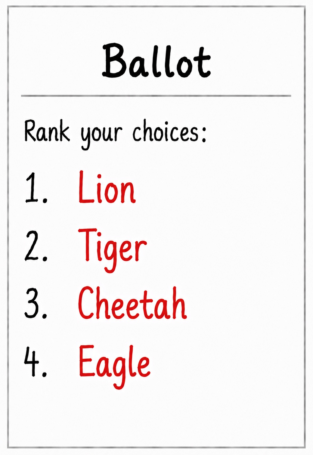Lion ballot