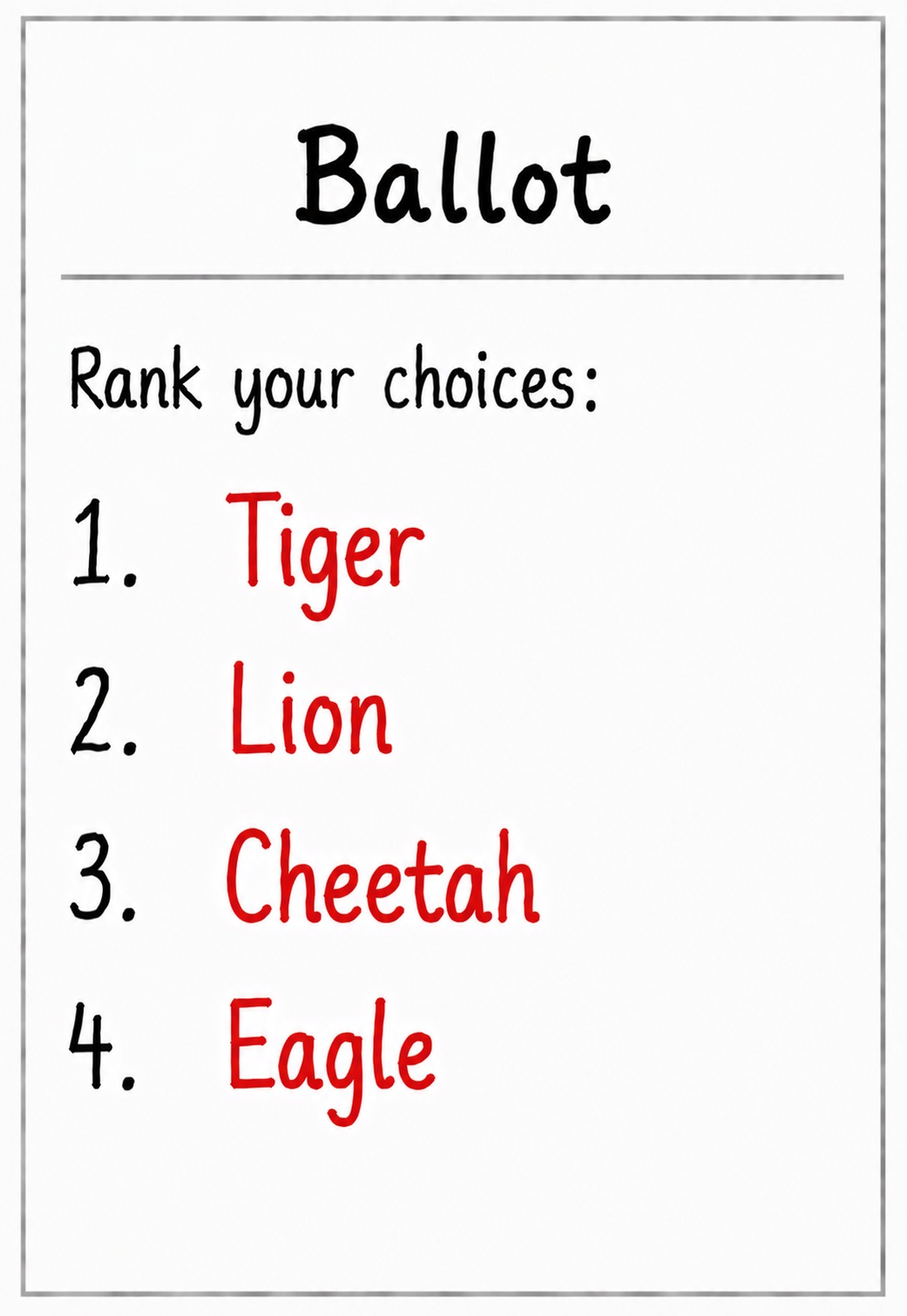 Tiger ballot