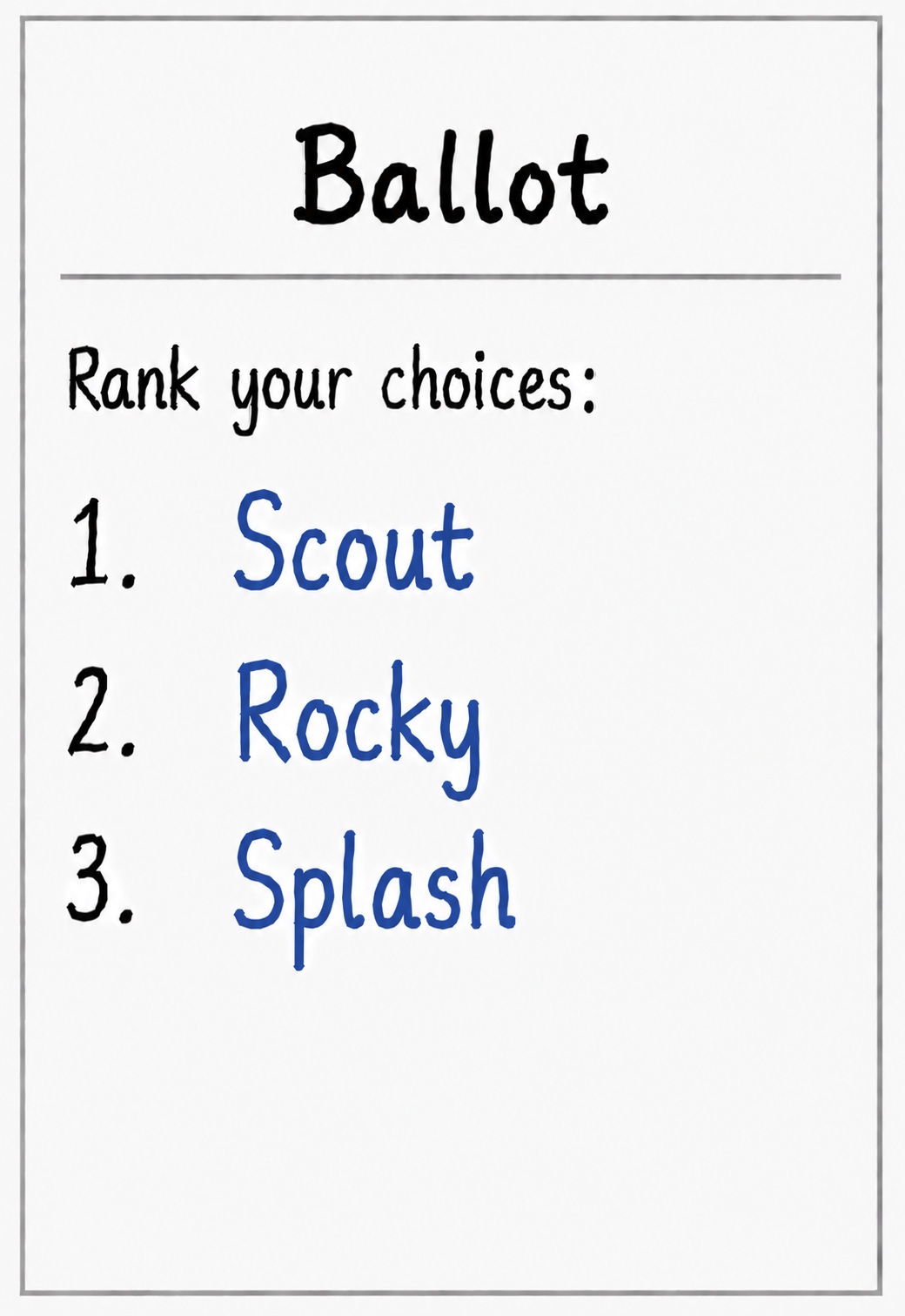 Blue nose ballot