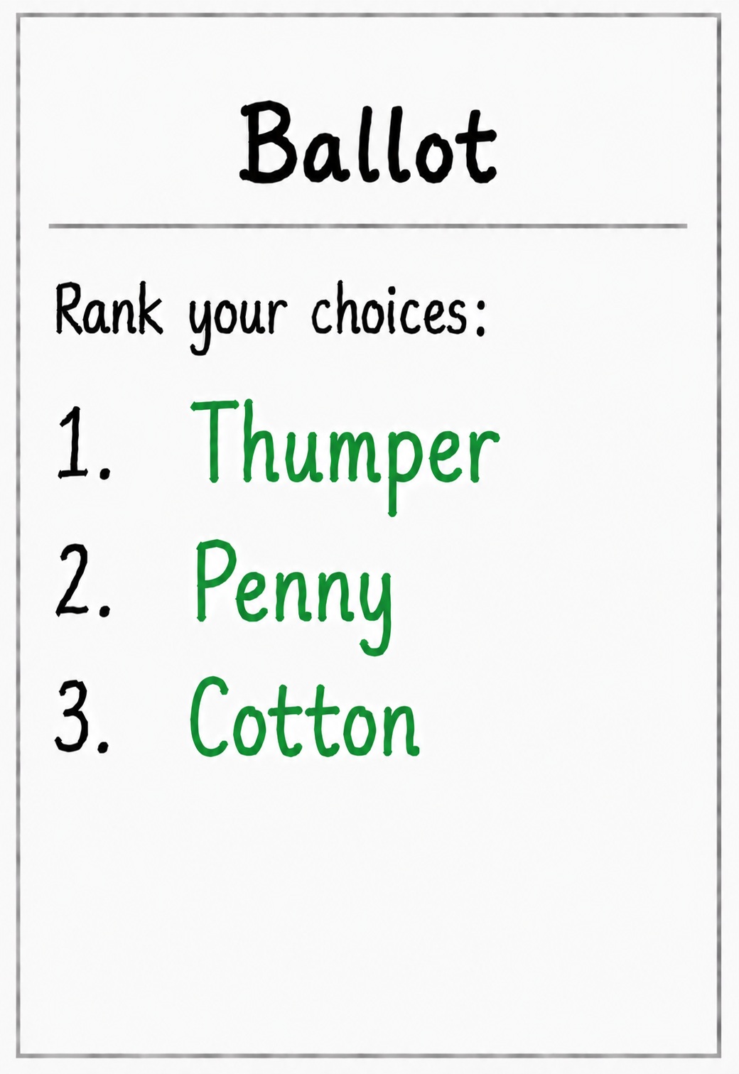 Long ears ballot