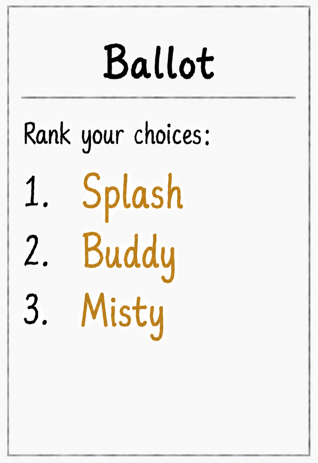 Large eyes ballot